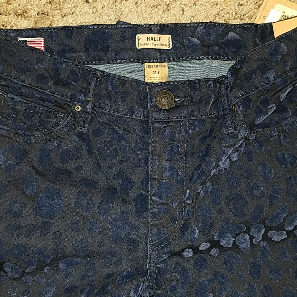 True Religion Halle cheetah print jeans